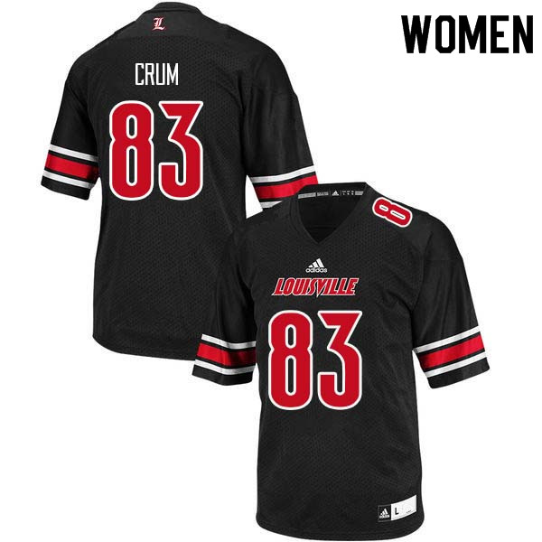 Women Louisville Cardinals #83 Micky Crum College Football Jerseys Sale-Black